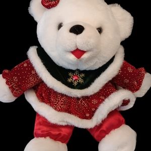Dan Dee Plush Stuffed Mama Holiday Bear Fancy Dress Satin Pants 2003 12 inch